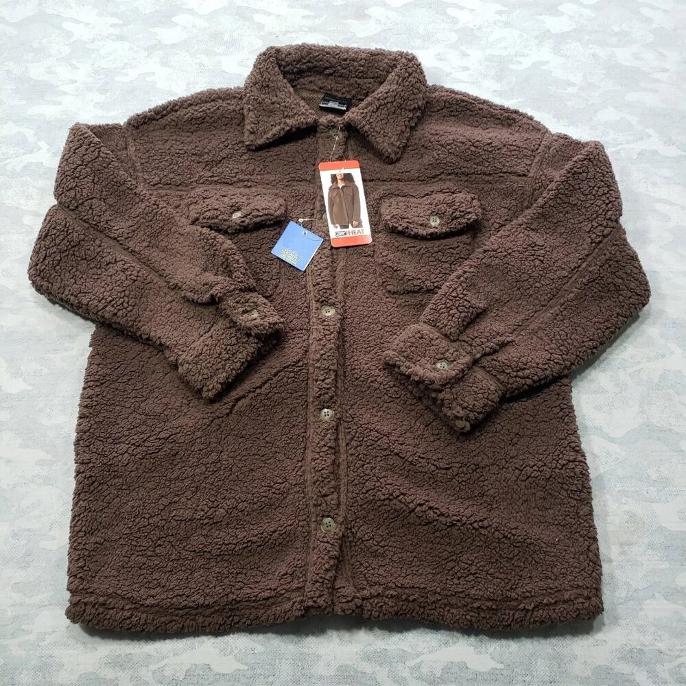 NWoT 32 Degrees Heat Women's Sherpa Teddy Shirt Jacket Size XL/2XL $80 JK637